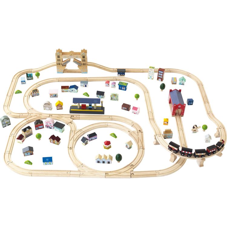 London-Wood-Train-Set-120-Pieces-Preschool-24298074964055